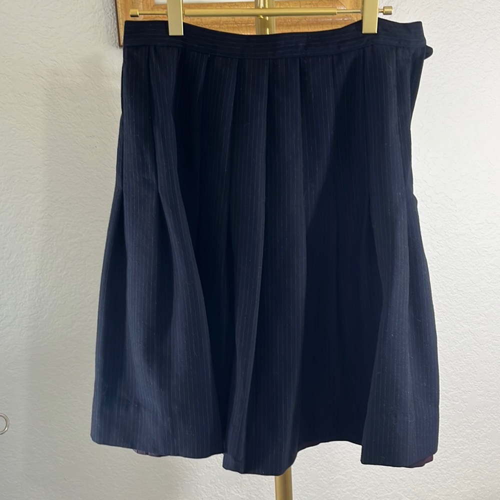 BURBERRY, kick pleat, pinstriped skirt. Altered to Size 28